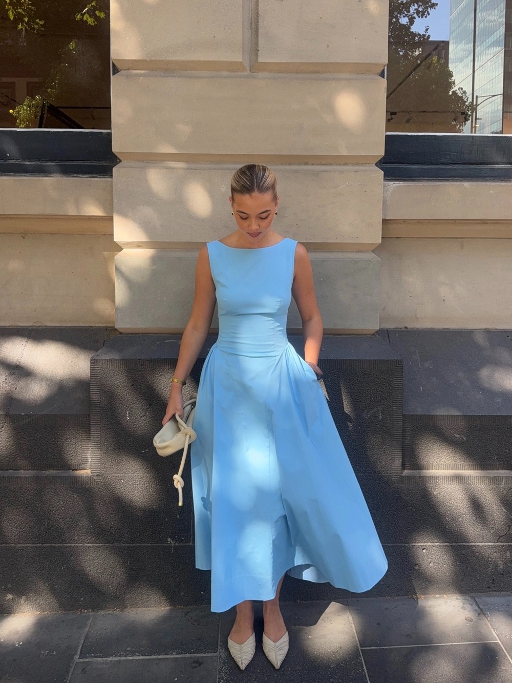 Yojani Boutique Jacqueline Dress Sky Blue Size Large